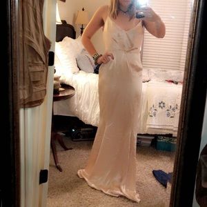 ASOS pink fitted prom dress